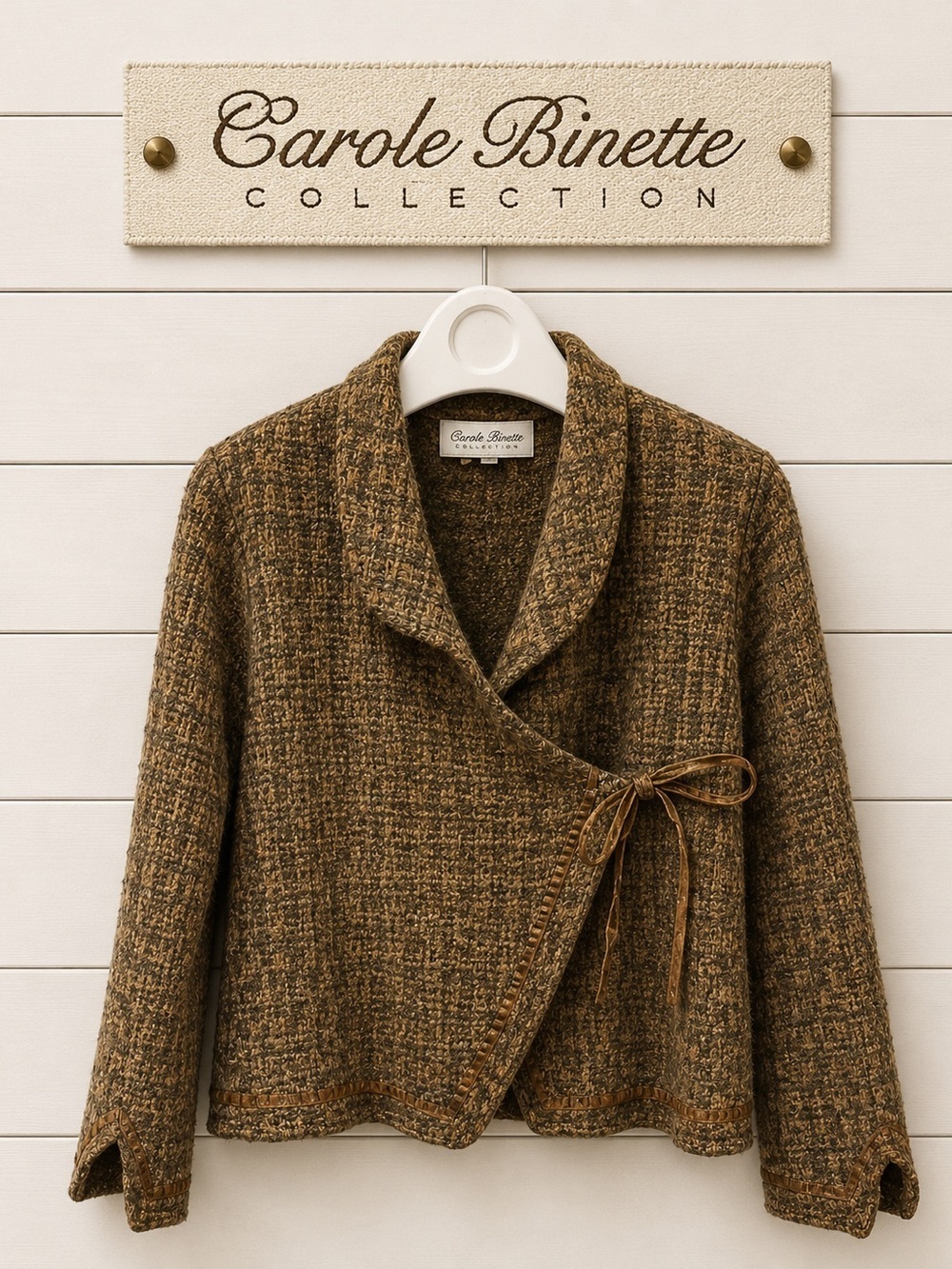 CAROLE BINETTE – Wrap Wool Jacket – Size M